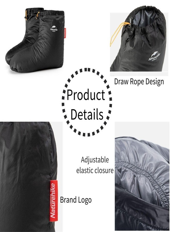 windhike Naturehike Ultralight Winter Goose Down Booties, Camping Warm & Cozy Down Sleeping Socks for Men & Women, Down Filled Slipper Boots with Storage Bag (M, Goose Down-Brown) - Image 5