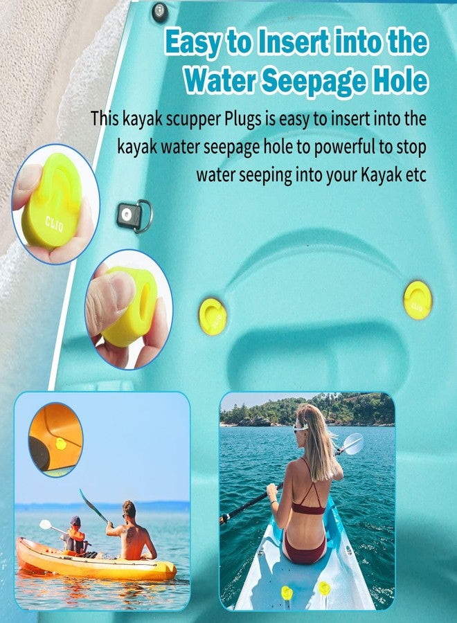 CLIO مجموعة مقابض حمل الكاياك مع مقابض سحب أمامية على شكل حرف T وسدادات فتحات - 4 قطع لكل منها، عيون وسادة الكاياك مع مسامير تثبيت Tir-Grip - ملحقات تجهيز السطح - Image 3