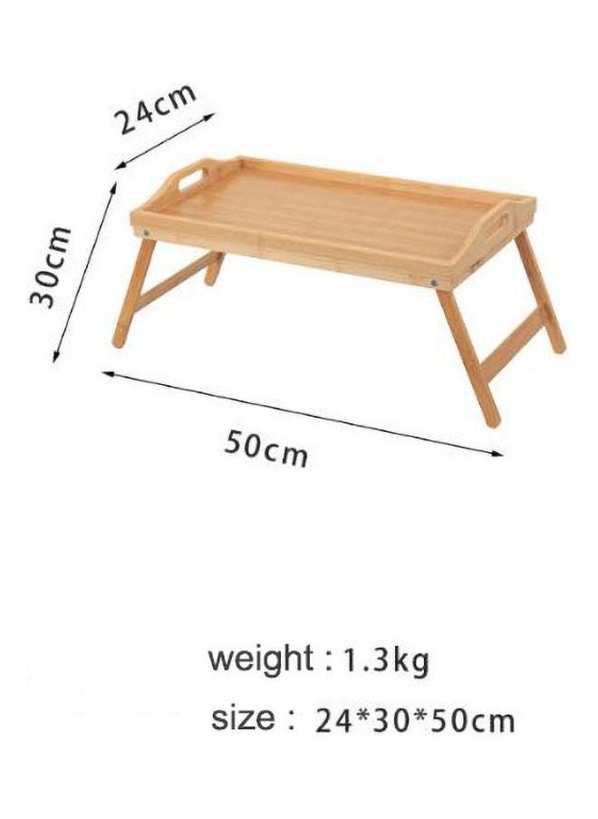 AnneFish Foldable Wooden Bed Table Beige 50x30x24cm  - Image 2