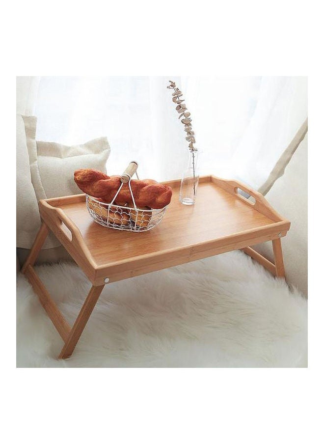 AnneFish Foldable Wooden Bed Table Beige 50x30x24cm  - Image 3