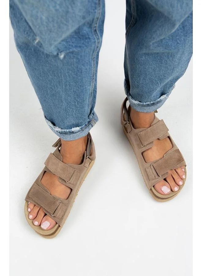 Emilia Women's Genuine Leather Double Buckle Vizon Sandal