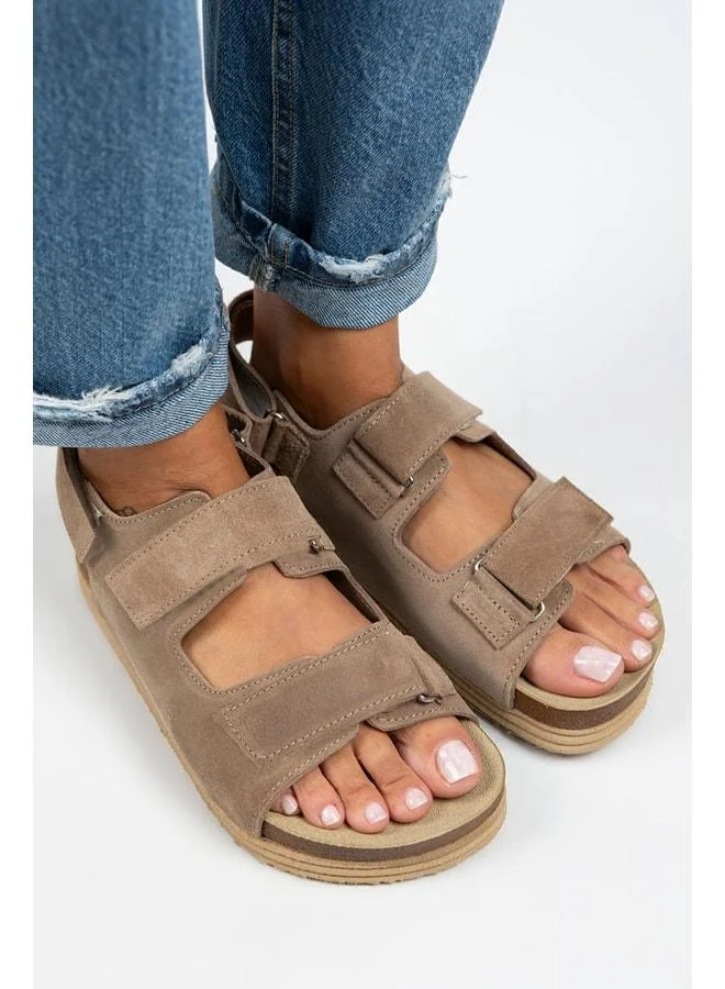 Manijero  Emilia Women's Genuine Leather Double Buckle Vizon Sandal for Women | Best Price UAE