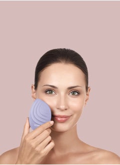 GESKE Smart App Guided Sonic Facial Brush 5 In 1 | Vibrating Electric Facial Cleansing Brush | Soft Silicone Brush | Professional Facial Cleanser | Skin Cleanser & Exfoliator | Face Massager - Purple  - Image 3