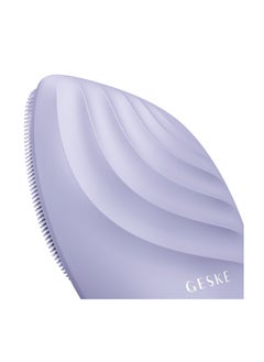 GESKE Smart App Guided Sonic Facial Brush 5 In 1 | Vibrating Electric Facial Cleansing Brush | Soft Silicone Brush | Professional Facial Cleanser | Skin Cleanser & Exfoliator | Face Massager - Purple  - Image 5