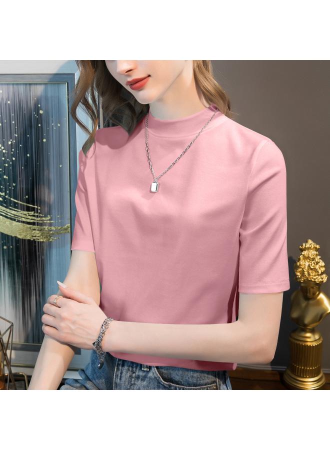 Autumn And Winter New Women's Clothing In The Sleeve Small Collar Design Sense Half Sleeve T-shirt Women Slim T-shirt Jacket Women 