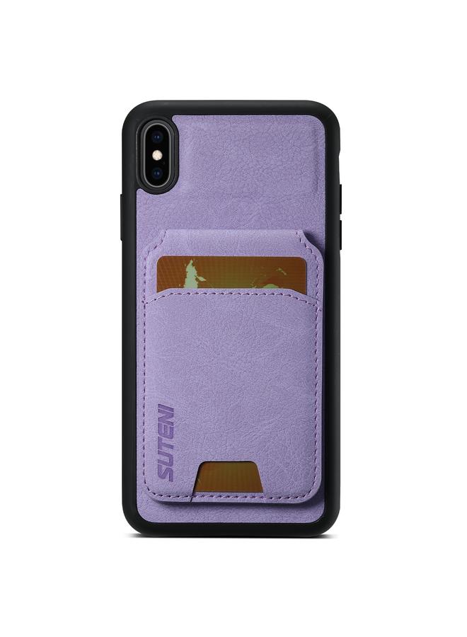 Suteni Case For iPhone XS Max H02 Litchi Leather Card Wallet Stand Back Phone Case - Image 1