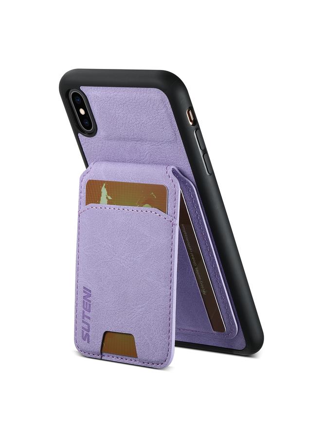 Suteni Case For iPhone XS Max H02 Litchi Leather Card Wallet Stand Back Phone Case - Image 2