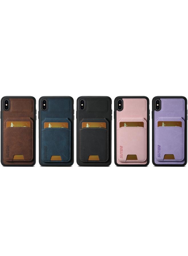 Suteni Case For iPhone XS Max H02 Litchi Leather Card Wallet Stand Back Phone Case - Image 5
