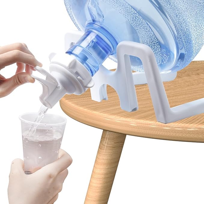CLICKSWIFT® Water Dispenser Valve for 55mm Crown Top Drinking Bottle, Manual Reusable Water Jug Cap Plastic Device, Includes Lid Dirt Protector Blue 1 Pcs - Image 5