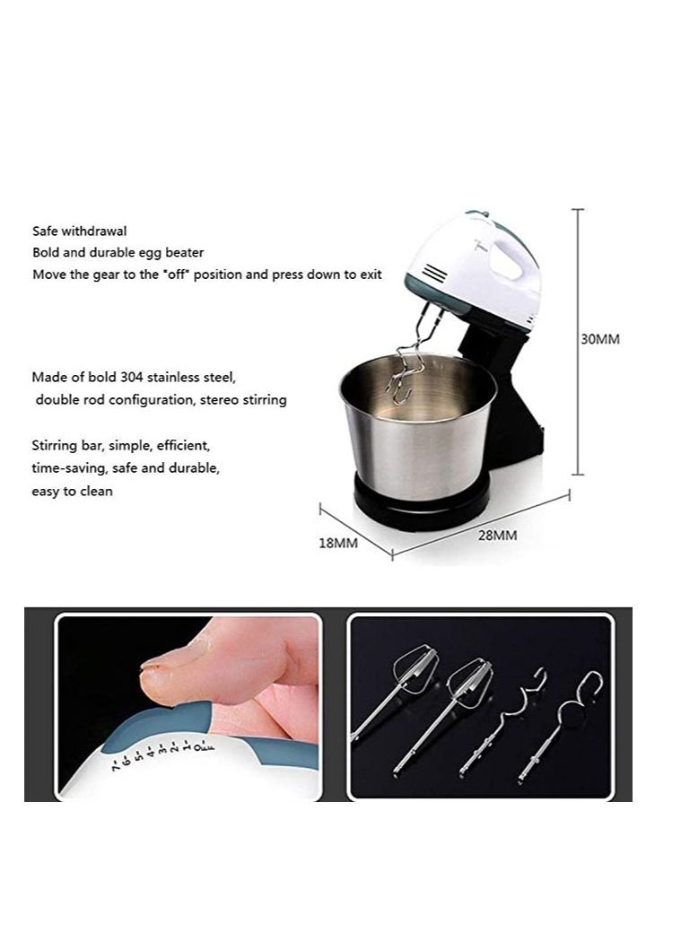 Generic - 7 Speed Hand Mixer Electric Mixer Cream Hand Mixer with Dough Hooks Includes Sturdy Stainless Beaters with Turbo Button - Image 1