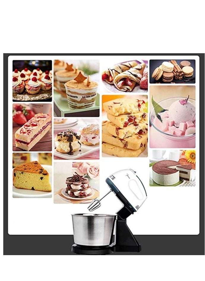 Generic - 7 Speed Hand Mixer Electric Mixer Cream Hand Mixer with Dough Hooks Includes Sturdy Stainless Beaters with Turbo Button - Image 1