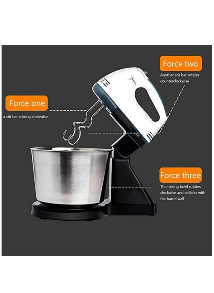 Generic - 7 Speed Hand Mixer Electric Mixer Cream Hand Mixer with Dough Hooks Includes Sturdy Stainless Beaters with Turbo Button - Image 1