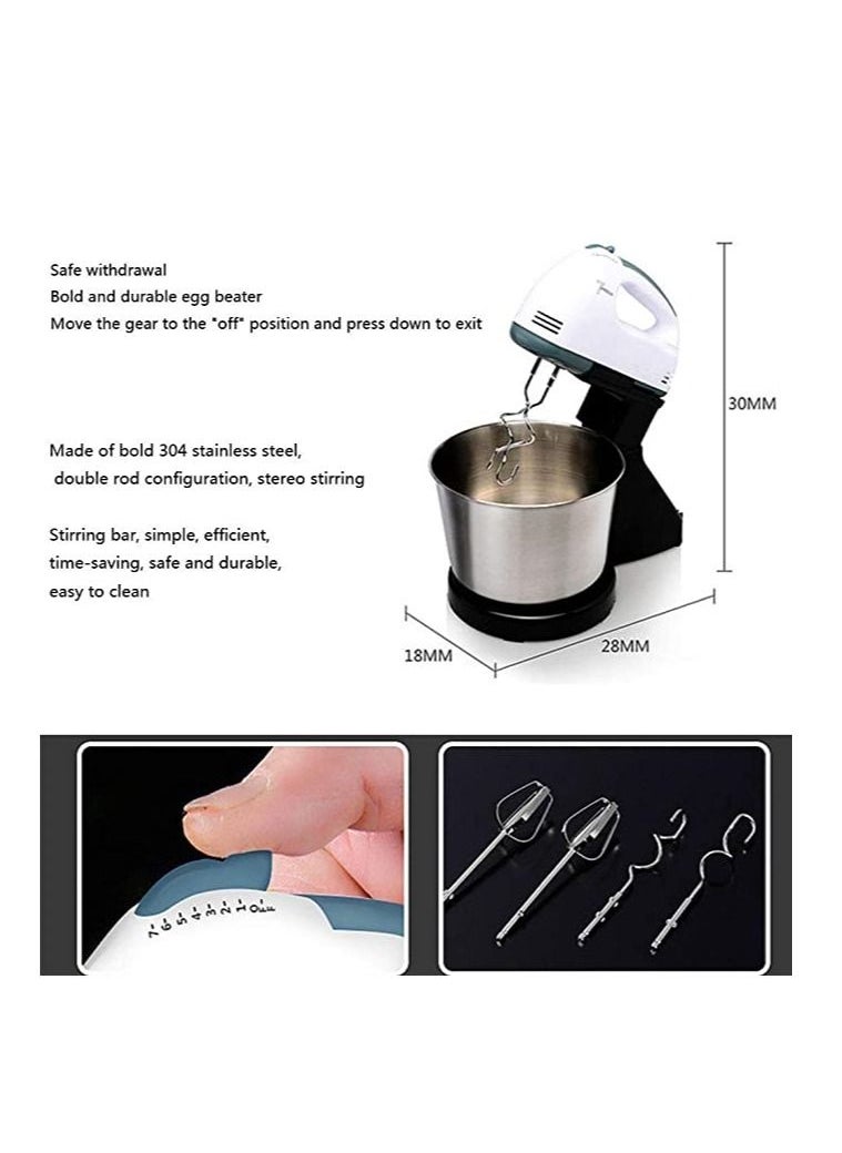 Generic - 7 Speed Hand Mixer Electric Mixer Cream Hand Mixer with Dough Hooks Includes Sturdy Stainless Beaters with Turbo Button - Image 1