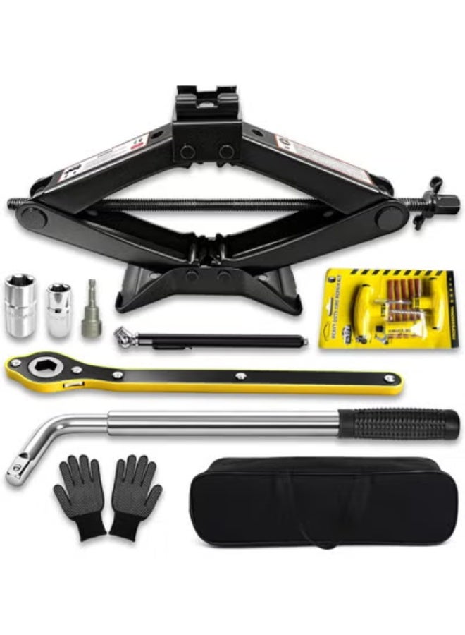 3 Ton Car Jack Kit – Scissor Jack with Emergency Tire Kit and Lug Wrench for Sedans, SUVs & MPVs - Image 1