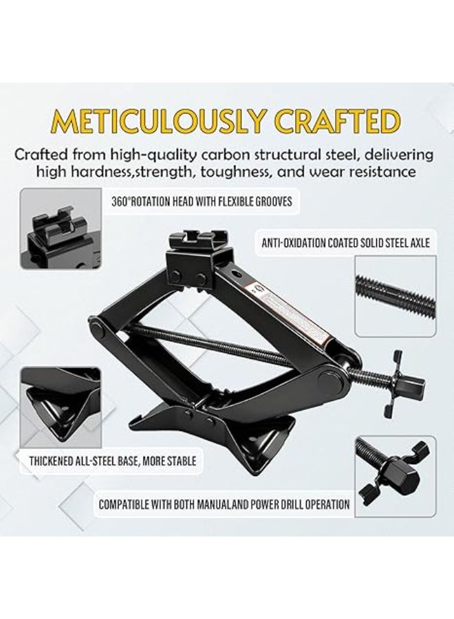 3 Ton Car Jack Kit – Scissor Jack with Emergency Tire Kit and Lug Wrench for Sedans, SUVs & MPVs - Image 4