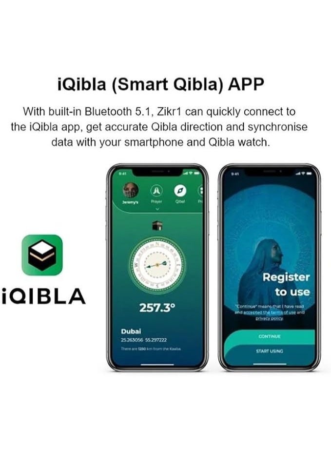 إيكيبلا خاتم تسبيح رقمي للمسلمين من اي قبلة، (18 ملم، أبيض) - Image 3