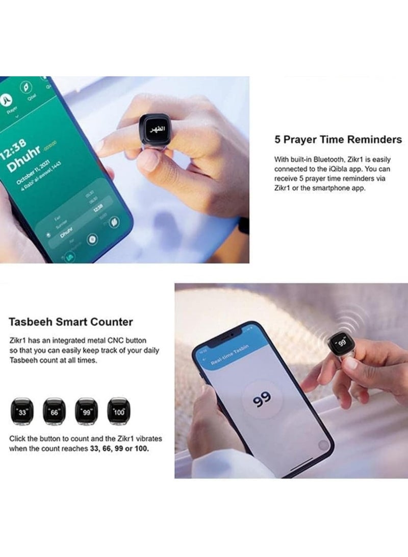 إيكيبلا خاتم تسبيح رقمي للمسلمين من اي قبلة، (18 ملم، أبيض) - Image 5