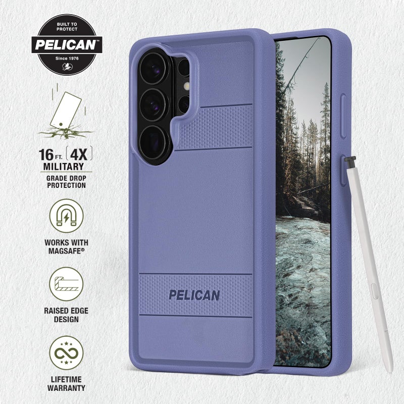 Pelican Protector Samsung Galaxy S26 Ultra Case [Magnetic & Wireless Charging] Rugged Phone Cover with 16ft Military-Grade Drop Protection - Heavy Duty Case for Samsung Galaxy S26 Ultra 6.9" - Purple - Image 3