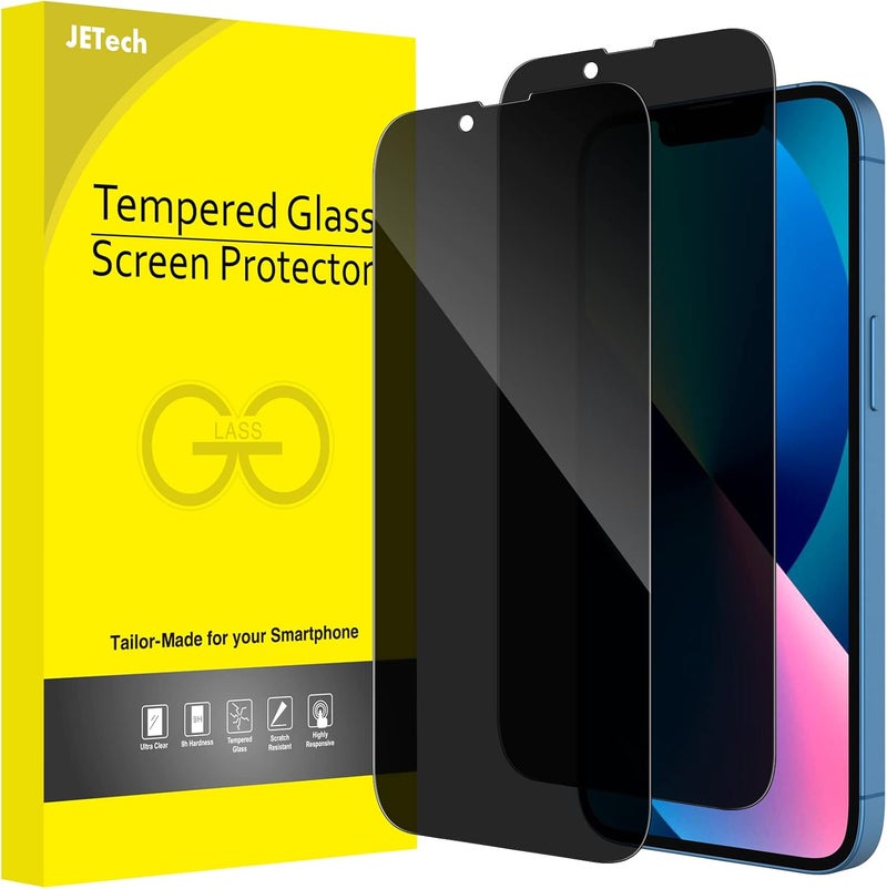 Jetech Privacy Full Coverage Screen Protector for iPhone 16e 2025, iPhone 13/13 Pro 6.1-Inch, Anti-Spy Tempered Glass Film, Edge to Edge Protection Case-Friendly, 2-Pack - Image 1