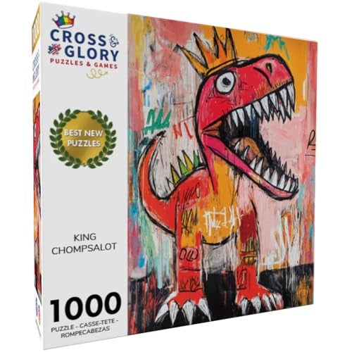 Cross & Glory Cross Glory King Chompsalot 1000 Piece Jigsaw Puzzle for Adults Best New Dinosaur Puzzle Prehistoric TRex Artwork Challenging and Fun Puzzle Experience - Image 5