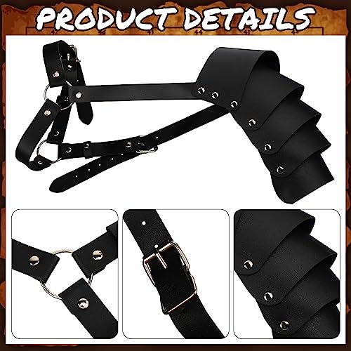 Leumoi 5 Pcs Men's Renaissance Faire Costume Set Halloween Medieval Costume Pirate Shirt Viking Belt Shawl Accessories(XX-Large,Khaki) - Image 3