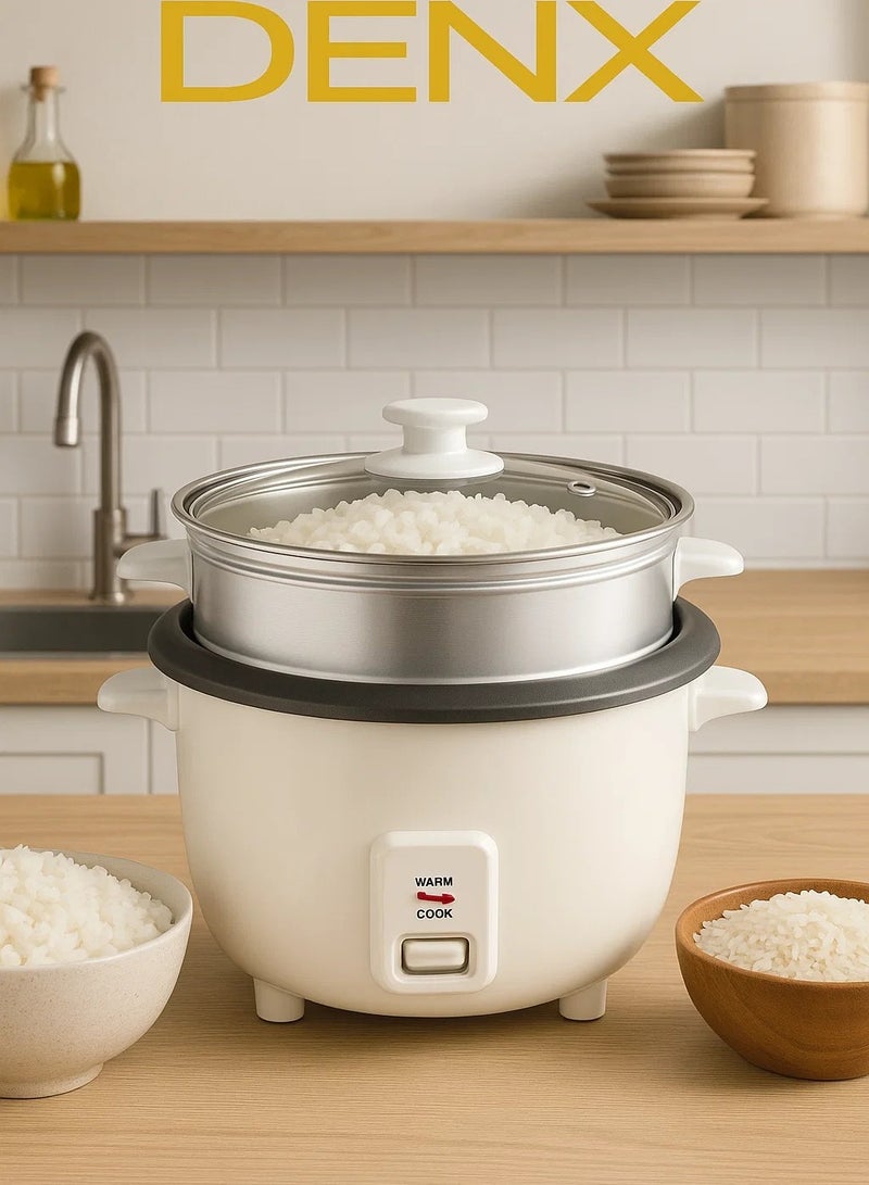 Denx Denx 350W Smart Electric Rice Cooker (0.6L) – Mini Energy-Efficient Rice Steamer & Soup Maker for Home, Dorm, or Travel Use - Image 2