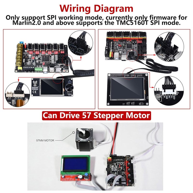 BigTreeTech TMC5160T V1.0 SPI Stepper Motor Driver Ultra-Silent Drivers Support SPI with Heatsink for Manta M8P/Octopus/Octopus Pro/SKR 3/SKR 3 EZ/SKR Pro 3D Printer Control Board (4 PCS) - Image 5