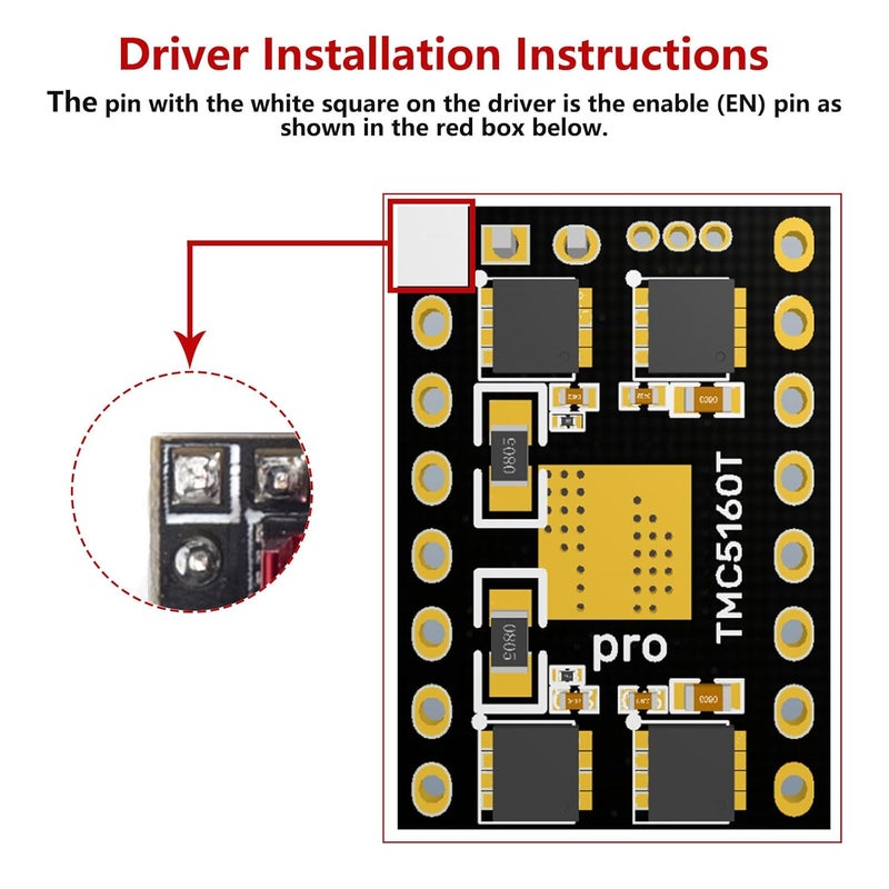 BigTreeTech TMC5160T V1.0 SPI Stepper Motor Driver Ultra-Silent Drivers Support SPI with Heatsink for Manta M8P/Octopus/Octopus Pro/SKR 3/SKR 3 EZ/SKR Pro 3D Printer Control Board (4 PCS) - Image 3
