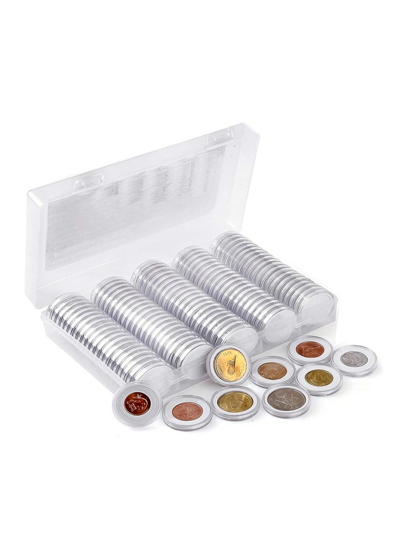 Bukela Commemorative Coin Protector Box, Coin Collection Storage Box, Coin Capsule and 100 Pieces Protective Gasket Coin Holder Box with Storage Box for Coin Collection Supplies, 30mm  - Image 1