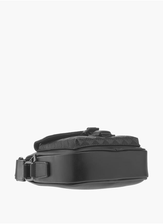 DUCHINI Mens Textured Crossbody Bag With Detachable Strap And Zip Closure  - Image 5