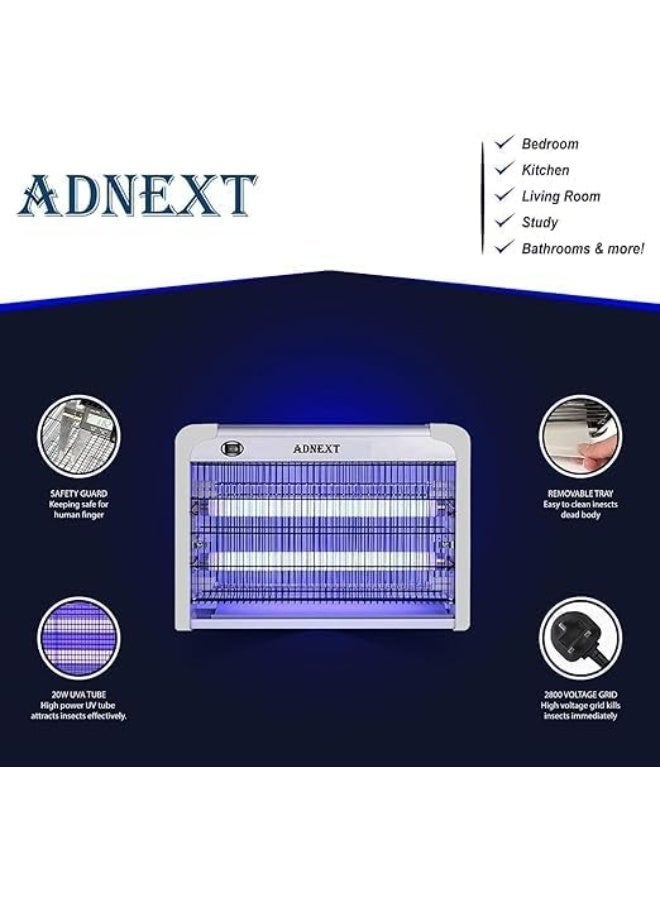 Adnext Electric Fly Zapper Indoor Outdoor, Powerful UV Mosquito & Fly Trap Lamp, Quiet Insect Killer with Strong Attraction Light for Kitchen, Patio, Living Room, Bedroom & Home Pest Control - Image 4
