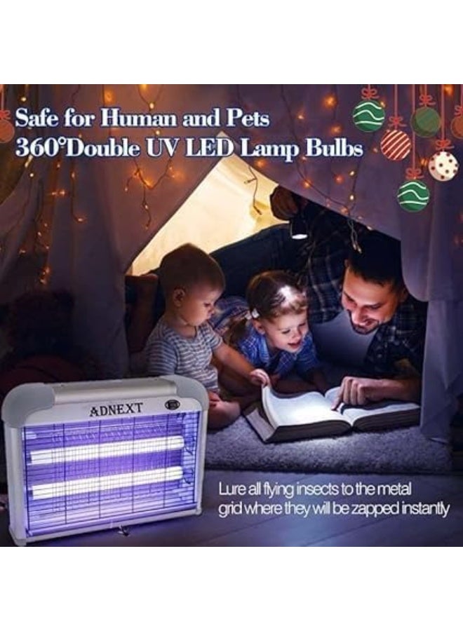 Adnext Electric Fly Zapper Indoor Outdoor, Powerful UV Mosquito & Fly Trap Lamp, Quiet Insect Killer with Strong Attraction Light for Kitchen, Patio, Living Room, Bedroom & Home Pest Control - Image 2