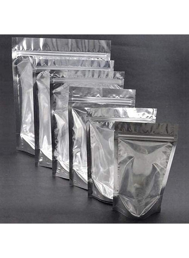Deera Stand-Up Ziplock Reusable Airtight Polyester Storage Pouch- (Semi-Silver)(100mmX170mm)(Pack of 100) - Image 5