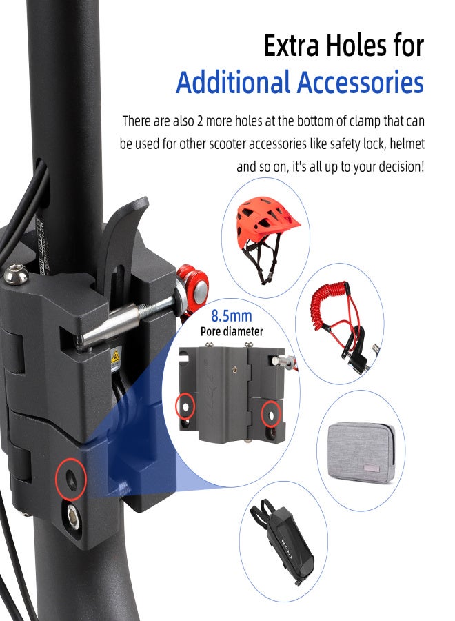 Ulip Upgrade Folding Clamp Vertical Rod Rugged Lock Universal Electric Scooter Accessory - Image 2
