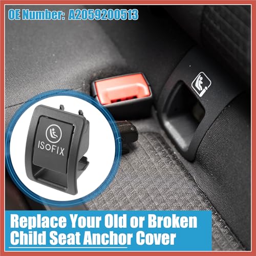 ACROPIX غطاء مثبت مقعد الطفل الخلفي ISOFix ACROPIX A2059200513 لمرسيدس بنز C300 C350 C200 C180 C400 C450 C43 AMG C63 AMG W205 2015-2020 باللون الأسود - Image 2