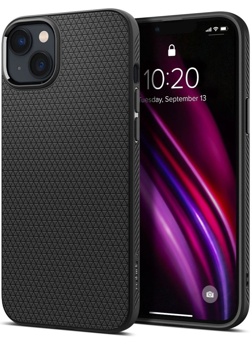 Spigen Liquid Air iPhone 14 Case Cover - Matte Black - Image 1