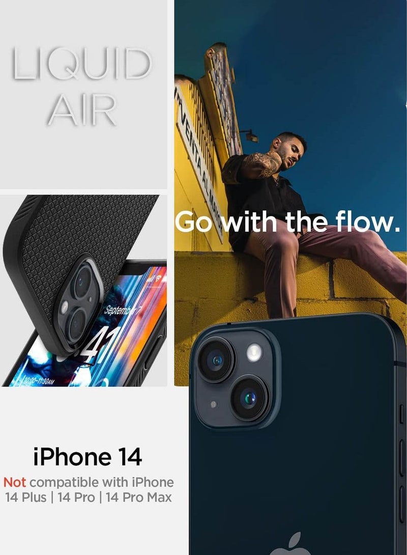 Spigen Liquid Air iPhone 14 Case Cover - Matte Black - Image 2