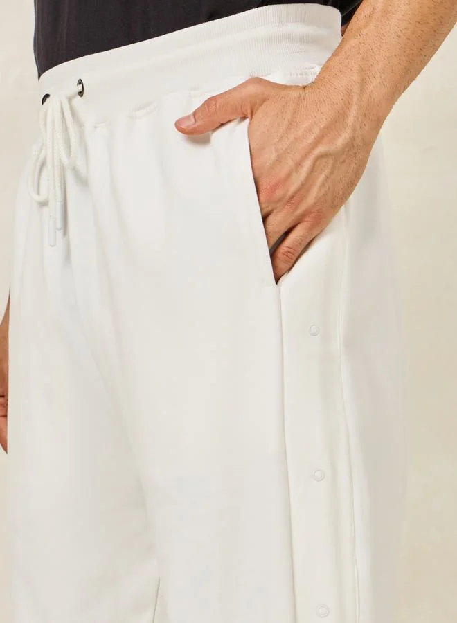 Styli Oversized Straight Leg Jogger with Popper Button
