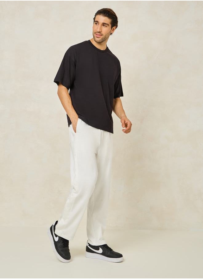 Styli - Oversized Straight Leg Jogger with Popper Button - Image 1