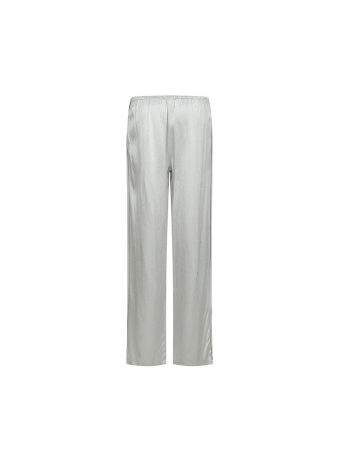 Zara [Premium Light Luxury] Women'S Minimalist Solid Color Casual Versatile Soft Comfortable Loose Elastic Waist Pants - Image 3