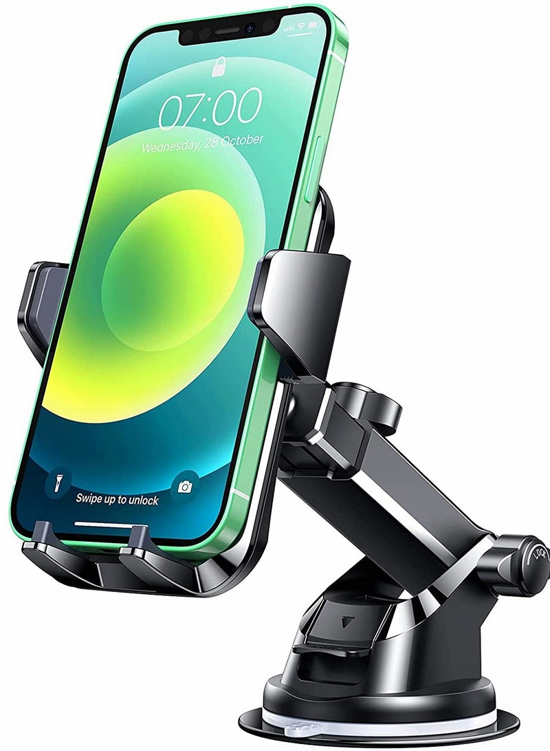 Universal Car Phone Holder - Upgraded Hands-Free Dashboard & Windshield Mount for iPhone SE, 12 Pro, Galaxy S21 & More - Image 1