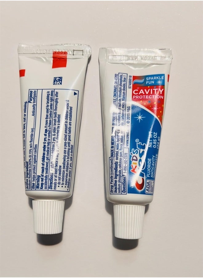 Crest Kid's Crest Cavity Protection Sparkle Fun Toothpaste .85 Ounce (12 Pack) | Sparkle Fun Flavor with Fluoride | Travel Size Anticavity Paste (B07NBR4LCB)  - Image 5