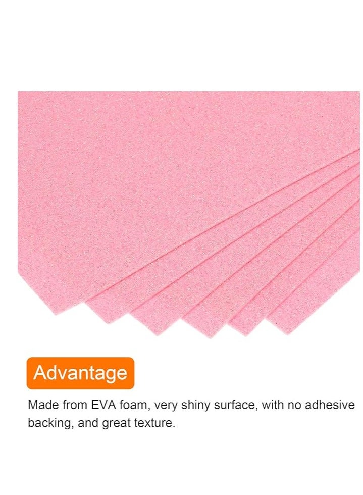 Terabyte 10 SHEETS EVA Glitter Foam sheet, And Different Sizes, Glitter Foam Sheet For Art And Craft, Multicolor.. (50x70cm, Pink) - Image 1