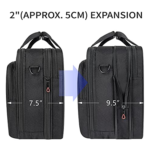 EMPSIGN Stylish Laptop Bag Briefcase, 17.3 Inch Laptop Case Expandable Messenger Bag for Men Water Repellent, RFID Blocking Office Carrying Shoulder Bag for Work Business Travel-Black - Image 3