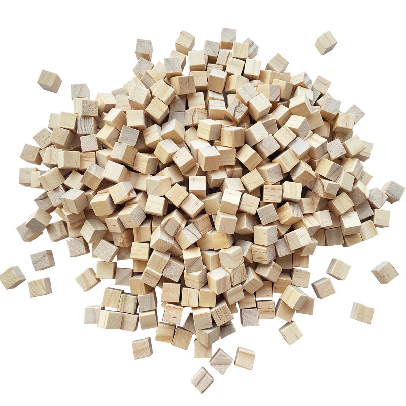 MUXGOA 500 Pcs Unfinished Wood Cubes1 cm Wooden Blocks for CraftingSmall Wood Cubes for Crafts Making DIY Projects Decor
