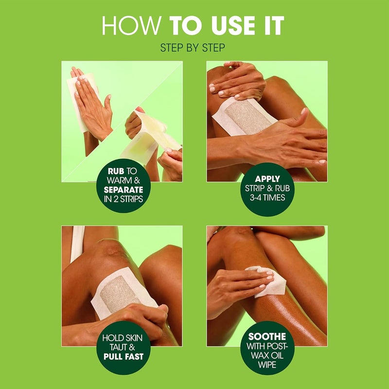 Nad's Nads Body Wax Strips Hair Removal For Women At Home 24 Strips 4 Oil Wipes - Image 5