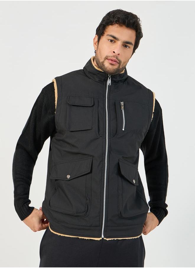 Styli - Warm Fleece Lined Gilet Jacket with Zip Detail - Image 1