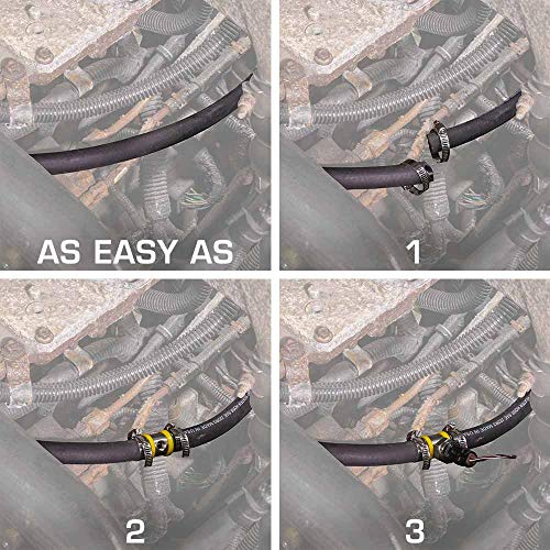 GLOWSHIFT محول T-Fitting مع قفل دفع بارب لخط الوقود 1/2" - منفذ مستشعر 1/8-27 NPT - مصنوع من الفولاذ المقاوم للصدأ 304 - يناسب الخرطوم بقطر داخلي 12.7 مم - يشمل المشابك - Image 2