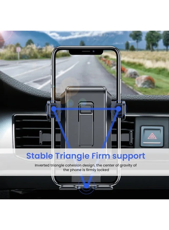 MICROCELL AGC-059 Air Vent Car Mobile Holder, Semi-Automatic Locking Gravity Phone Mount, 360° Rotatable Air Outlet Bracket with Steel Chuck & Thickened Silicone Pads, Anti-Slip Clamp Design, Fast One-Hand Operation, Compatible with All Smartphones - Image 2