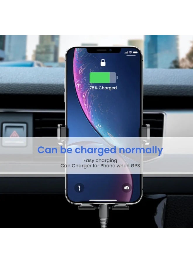 MICROCELL AGC-059 Air Vent Car Mobile Holder, Semi-Automatic Locking Gravity Phone Mount, 360° Rotatable Air Outlet Bracket with Steel Chuck & Thickened Silicone Pads, Anti-Slip Clamp Design, Fast One-Hand Operation, Compatible with All Smartphones - Image 4